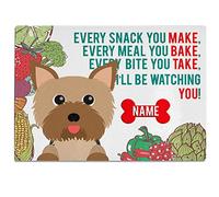 Personalised Dog Yorkshire Terrier Worktop Saver - 30 x 40 CM - Add Name Gift KCB47