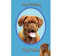 Personalised Dogue de Bordeaux Dog Greeting Card (Birthday, Christmas, Any Occasion) - Custom Card for Him or Her Male Female Family Kids Boys Girls any Age