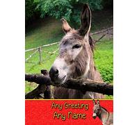 Personalised Donkey Greeting Card (Birthday, Mothers Day, Fathers Day, Christmas, Blank) - Custom Card for Him Her Male Female Family Kids