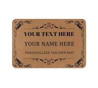 Personalised Door Mat - Customized Welcome Door Mat - Personalized Add Your Own Text Name on Doormat - Customised with a Message of your choice - Custom Rug Pad for Foyer Front Porch Back Door Patio