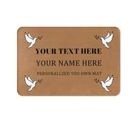 Personalised Door Mat - Customized Welcome Door Mat - Personalized Add Your Own Text Name on Doormat - Customised with a Message of your choice - Custom Rug Pad for Foyer Front Porch Back Door Patio