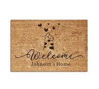 Personalised Door Mat Indoor Custom 400 x 600mm Coir Pet Door Mats Decorative Doormat Inside Custom Doormat Floormat Home Decoration Welcome House Floor Mat Dog Mats Muddy Paws for Xmas (Design 1)