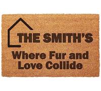 Personalised Doormat Printed Cat Dog Door Mat Customised Pet Design 40 x 60cm Anti-Slip Indoor Outdoor Home Welcome Mat [Where Love Collide]