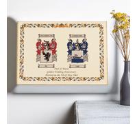 Personalised Double Coat of Arms Family Print - Unframed