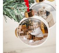 Personalised Double Photo Upload 2 Sided Ball Bauble - Xmas Decoration Ornament Gift - Custom Double-Sided Picture Christmas Baubles Xmas Gifts for Mom Dad Pets Kids Friends 2025