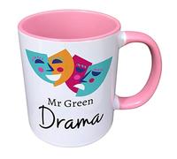 Personalised Drama Mug - Acting Mug - Personalised Drama Teacher Mug - Performing Arts Student Mug - Actor Teacher Gift (Pink)