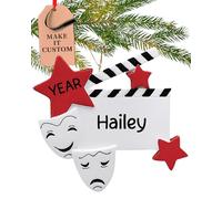 Personalised Drama Ornament 2025 - Fast & Free 24h Customisation - Broadway Christmas Ornaments for Tree - Custom Gift Wrapped Star Acting Keepsake for Stage Performers