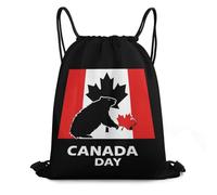 Personalised Drawstring Bag And Maple Canada Day School Bags Comfortable Sports Backpack for Adults Beach Travel 36X42cm