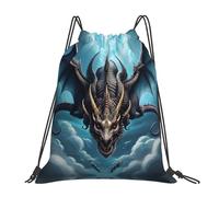 Personalised Drawstring Bag Flying Dragon Print Sport Gym Sack Comfortable Cinch Sack For Shopping Travel School 36X42Cm