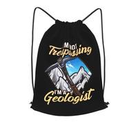 Personalised Drawstring Bag I'm Not Trespassing I'm A Geologist Geology, Eco Friendly Sports Backpack, Unisex Cinch Sack, for Shopping Children 36X42cm