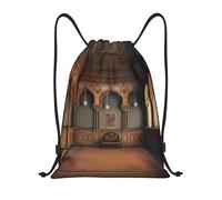 Personalised Drawstring Bag Interior Palace Architecture Vintage String Sackpack Daily Sports Backpack for Travel School Yoga 36X42cm