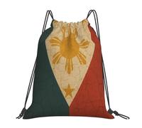 Personalised Drawstring Gym Bag Philippine Flag Sun Proud String Sackpack Unisex Swimming Backpack for Hiking Shopping Adults 36X42cm