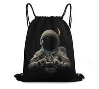Personalised Drawstring Sport Bag Moon Keeper Peace Sign String Sackpack Unisex Sports Backpack for Teenager Shopping Hiking 36X42cm