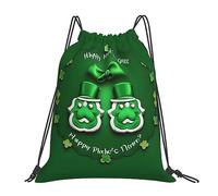 Personalised Drawstring Swimming Bag Happy St. Patrick's Day Print School Bags Unisex Gym Backpack for Teenager School Kids 36X42cm