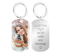 Personalised Drive Safe Keyring, Double Sided Custom Photo Keyring I Need You Here with Me Car Keychain Gifts for Boyfriend Husband Dad Birthday Christmas Valentines Girlfriend Wife Her Him