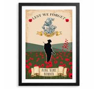 Personalised Duke of Wellington's Regiment Print Military Regiment Army Veteran Gift A3 Framed Custom Rank Name Number Remembrance Gift VPV20