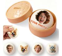 Personalised Dumpling Squishy Toys with Face Photo, Squishy Fidget Toys Squishy Dumpling Toy, Funny Realistic Steamed Buns, Custom Stress Balls, Relieves Stress & Combats Anxiety, Personalised Gifts