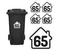 Personalised Dustbin Sticker Pack of 4 (140 x 150mm) Waterproof Multicolour Bin Sticker with House Design & Number Stickers Limited #PBN09