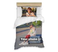 HAOANGZHE Personalised Duvet Cover, Personalized Pillowcase Microfiber Beddcover, Customize your own photos and text, for Family Couples Baby Birthday Friendship Anniversary, Various sizes