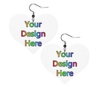 Personalised Earrings Custom Leather Earrings for Women Girls,Personalised Photo Drop Dangle Earrings Pendant for Women Mom Girls Wedding Birthday Gifts