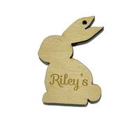Personalised Easter Bunny Rabbit Name Gift Tag Easter Name Tag Basket Easter Egg Wooden Label