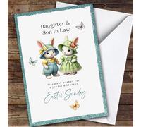 Personalised Easter Card Daughter & Son-In-Law Cute Bunny Couple | Personalised Easter Card For Son-in-law, Daughter, Couples