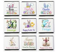 Personalised Easter Chocolate Neapolitan Squares Chocolate Coins Love Heart Rolls Bunny Cross Rabbit Chick Egg Hunt Gift Party Favour Custom Own Design (20, Black Foil)