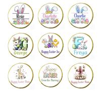 Personalised Easter Chocolate Neapolitan Squares Chocolate Coins Love Heart Rolls Bunny Cross Rabbit Chick Egg Hunt Gift Party Favour Custom Own Design (50, Gold Coin)