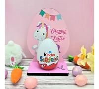 Personalised Easter Egg Holder for Kinder & Creme Eggs - Versatile, Easy Assembly & Durable, Perfect Family Craft for Festive Season, Fits Small to Medium Chocolate Eggs (Unicorn)