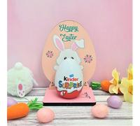 Personalised Easter Egg Holder for Kinder & Creme Eggs - Versatile, Easy Assembly & Durable, Perfect Family Craft for Festive Season, Fits Small to Medium Chocolate Eggs (Cute bunny)