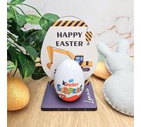 Personalised Easter Egg Holder for Kinder & Creme Eggs - Versatile, Easy Assembly & Durable, Perfect Family Craft for Festive Season, Fits Small to Medium Chocolate Eggs (Digger)