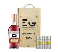 Personalised Edinburgh Mulled Gin Liqueur Gift Set with Folkington's Tonics