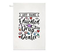 Personalised Educated Drug Dealer Tea Towel Dish Cloth