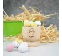 Personalised Egg Cup, Engraved Wooden Egg Cup, Easter Gift for Kids, Dippy Egg Holder, Bunny Rabbit, Chick (Pack 1)