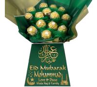 Personalised Eid Chocolate Hamper Gift Bouquet Compatible With FERRERO (green)