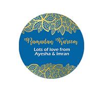 Personalised Eid Mubarak & Ramadan Kareem Muslim Celebration Paisley x 35 Stickers (Ramadan Kareem)