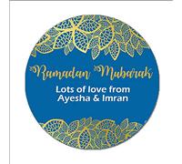 Personalised Eid Mubarak & Ramadan Kareem Muslim Celebration Paisley x 35 Stickers (Ramadan Mubarak)