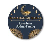 Personalised Eid Mubarak Sweet Cones Stickers Ramadan Mubarak Sweets | Halal Sweet Cones | Eid Sweets Party Favours | Gifts for Ramadan - 35 Navy Ramadan Mubarak Sticker only