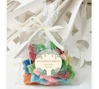 Personalised Eid Mubarak Sweet Cones Stickers Ramadan Mubarak Sweets | Halal Sweet Cones | Eid Sweets Party Favours | Gifts for Ramadan - Teal Ramadan Kareem - Bag with Robbon