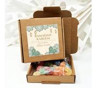 Personalised Eid Mubarak Sweet Cones Stickers Ramadan Mubarak Sweets | Halal Sweet Cones | Eid Sweets Party Favours | Gifts for Ramadan - Teal Ramadan Kareem Filled Box