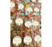 Personalised Eid Mubarak Sweet Cones Stickers Ramadan Sweets | Halal | Party Favours | Gifts - Teal Eid Mubarak - Flat Bag
