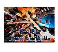 Personalised Electric Guitar Chopping Board Custom Glass Worktop Saver Cutting Kitchen Surface Protector - 30 x 40cm Birthday Gift (Electric ST195)