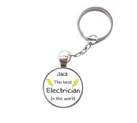 Personalised Electrician Keyring Split Key Chain Custom Birthday Gift R365