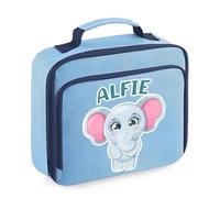 Personalised Elephant Design Back-to-School Gift for Kids - Best for Animal Lovers,Lunch Box Reusable Bag, Lunch Cooler Bag. (Sky Blue)
