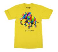 Personalised Elmer Elephant Kids T-Shirt - Yellow - Kids - 7-8Y - Custom Name World Book Day Shirt - Cute Back to School Top - Autism Awareness Gift Tee