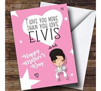 Personalised Elvis Cute Cartoon Mothers Day Card | Mothers Day Card | Mothers Day Card for Mum Nan Stepmum