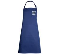 Personalised Embroidered Adults Bib Apron with Pocket, Free Left Chest Text, Full Size Adults Apron, 65% Polyester & 35% Cotton Twill Apron Navy
