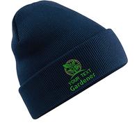 Personalised Embroidered Any Text Gardener Service BC045 Beanie, Farmer Your Text Name Work Wear Unisex Beanie Hat (French Navy)