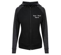 Personalised Embroidered AWDis Women's Cool Contrast Zoodie Sports Gym Workwear