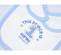 Personalised Embroidered Baby Boys Bib This Prince is 1 Add Name